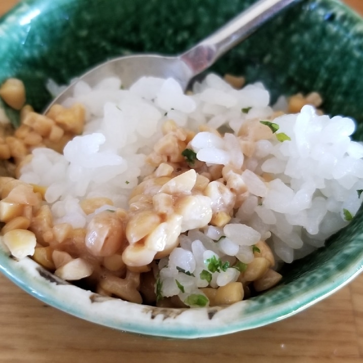 お出汁で食べる青のり納豆ご飯★離乳食後期